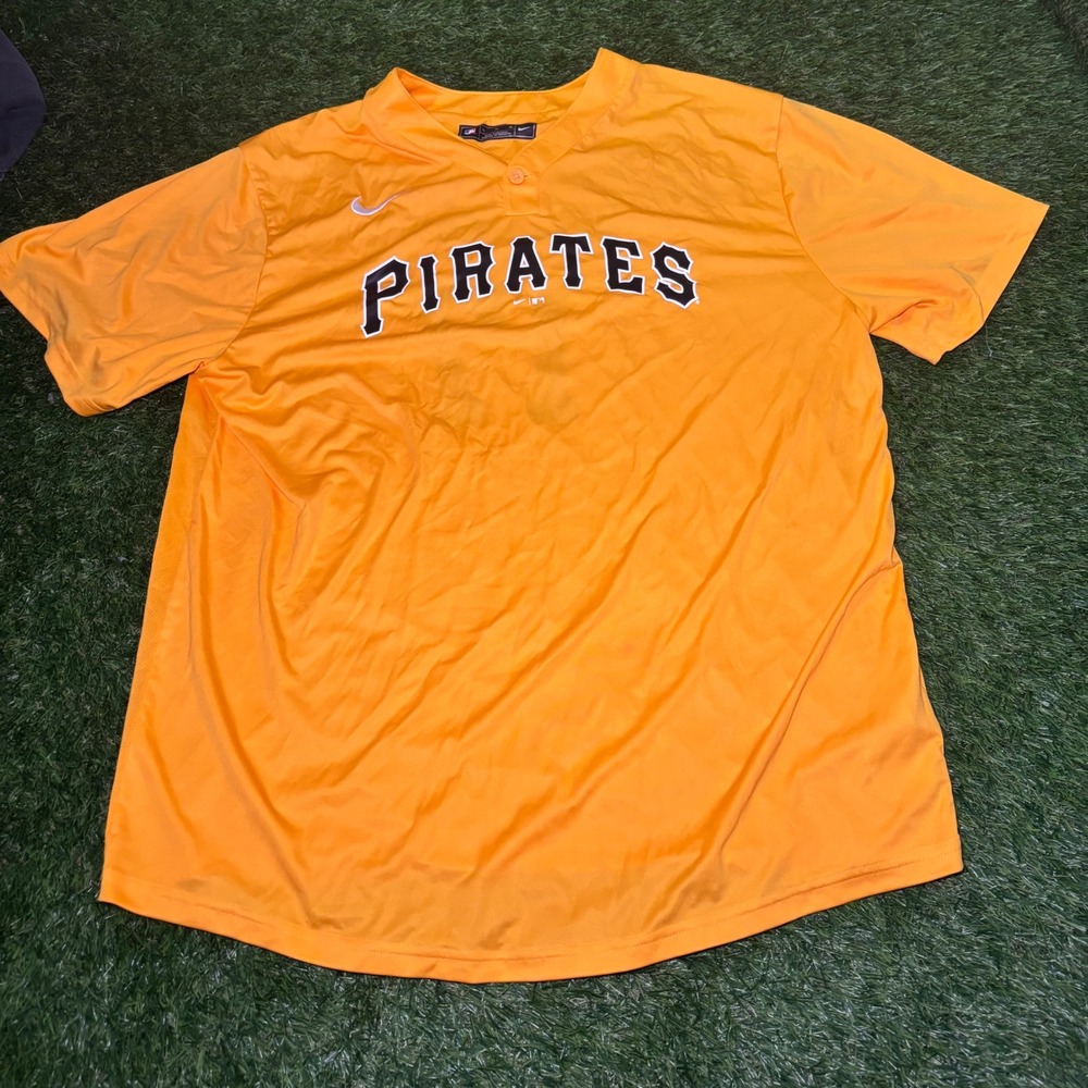 Nike MLB Pittsburgh Pirates Jersey Mens XL Yellow West U Rotary 17 Baseball Top